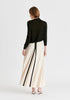 Contrast Trim Maxi Skirt in Beige and Black Back